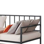 Royal Hampton Tagesbett mit Ausziehliege, schwarzes, offenes Metallgestell mit Lattenrost