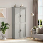 70Freestanding Kitchen Pantry Storage Cabinet, Tall Storage Cabinet with Doors and Adjustable Shelves, for Bathroom, Dining Room, Living Room