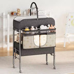 Baby Changing Table, Versatile Folding Changing Table, Waterproof Diaper Changing Station with 2 Drawers, Mobile Nursery for Infant and Newborn