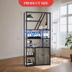 Weinbarschrank, Hohe Kaffeestation, Mikrowellenständer mit Stauraum, Bauernhaus-Kaffeestation mit Weinregal, Gläserhalter
