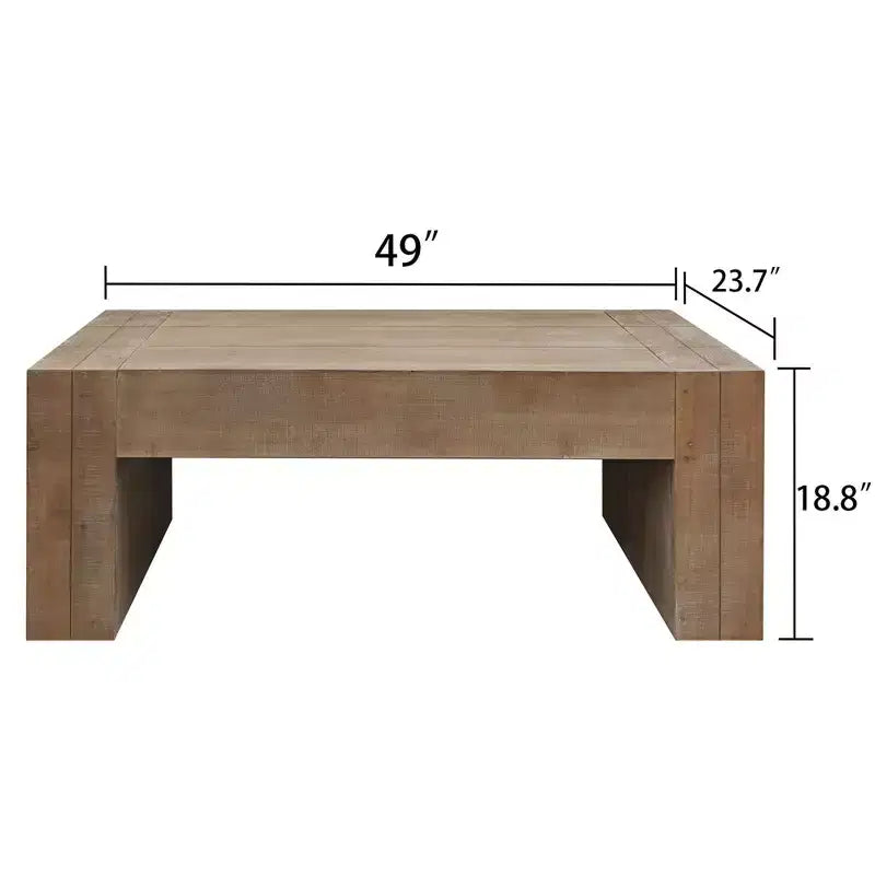 Homy Casa 49 Couchtisch aus Holzwerkstoff, rustikal, für das Wohnzimmer, Hellbraun