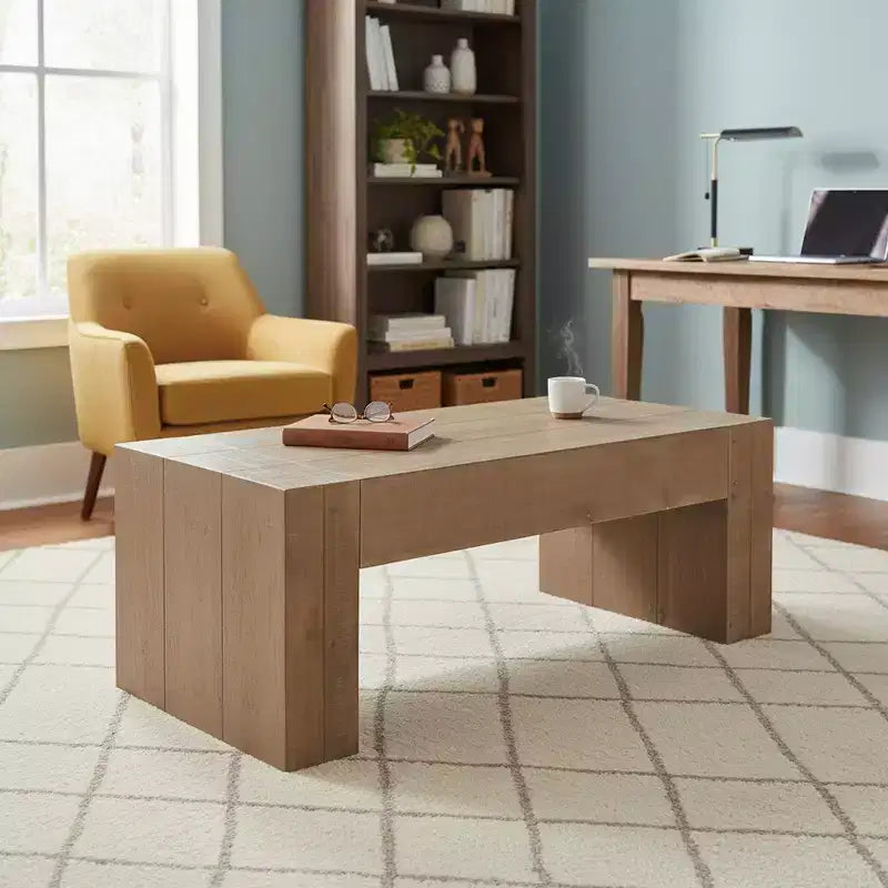 Homy Casa 49 Couchtisch aus Holzwerkstoff, rustikal, für das Wohnzimmer, Hellbraun