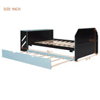 Luxystar Daybed in voller Größe mit integriertem Schreibtisch, USB-Ladeanschluss und ausziehbarem Twin-Bett, platzsparendes multifunktionales Bett für Gästezimmer und Gaming
