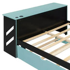 Luxystar Daybed in voller Größe mit integriertem Schreibtisch, USB-Ladeanschluss und ausziehbarem Twin-Bett, platzsparendes multifunktionales Bett für Gästezimmer und Gaming