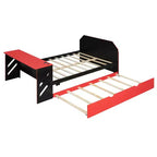 Luxystar Daybed in voller Größe mit integriertem Schreibtisch, USB-Ladeanschluss und ausziehbarem Twin-Bett, platzsparendes multifunktionales Bett für Gästezimmer und Gaming