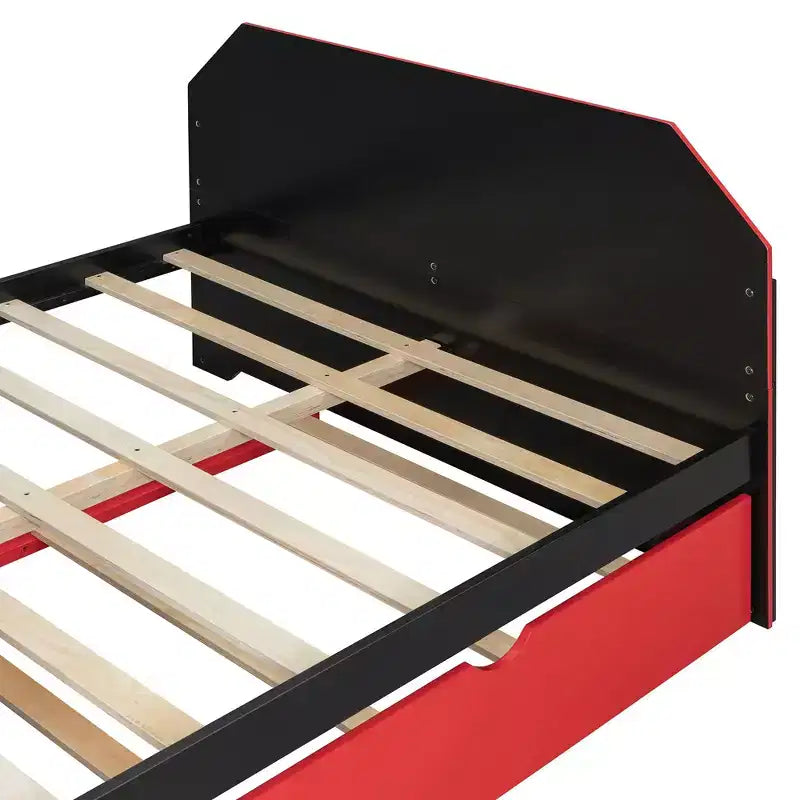Luxystar Daybed in voller Größe mit integriertem Schreibtisch, USB-Ladeanschluss und ausziehbarem Twin-Bett, platzsparendes multifunktionales Bett für Gästezimmer und Gaming