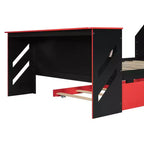 Luxystar Daybed in voller Größe mit integriertem Schreibtisch, USB-Ladeanschluss und ausziehbarem Twin-Bett, platzsparendes multifunktionales Bett für Gästezimmer und Gaming