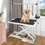 Professioneller elektrischer Hundepflegetisch für große Hunde, Hochleistungs-Haustierpflegetisch mit Hundefrisierarm aus Aluminium – 127 cm B