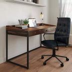 HomeStock 36 Zoll H Höhenverstellbarer Bürostuhl mit weißem Schaumstoffsitz und Drehfunktion