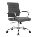 HomeStock 38.6 in.H Fixed Height Black Faux Leather Seat Material with Casters/Wheels Office Chairs