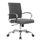 HomeStock 38.6 in.H Fixed Height Black Faux Leather Seat Material with Casters/Wheels Office Chairs