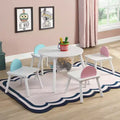 Whisen Kids Table and Chair Set, High-Quality Wood, Hidden Storage Mesh Bag, Multi-Functional for Indoor/Outdoor Use - White