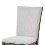 Royal Hampton Beistellstühle 2er-Set, Eiche braun, grauer Stoff und Schaumstoff