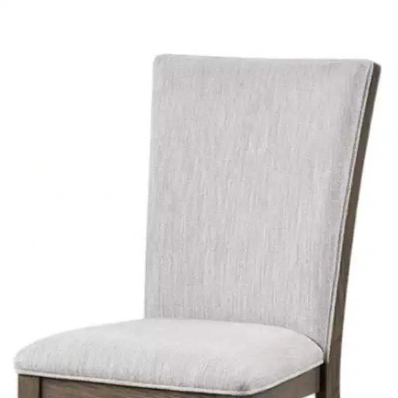 Royal Hampton Beistellstühle 2er-Set, Eiche braun, grauer Stoff und Schaumstoff