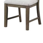 Royal Hampton Beistellstühle 2er-Set, Eiche braun, grauer Stoff und Schaumstoff