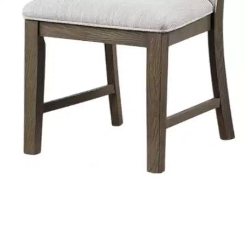 Royal Hampton Beistellstühle 2er-Set, Eiche braun, grauer Stoff und Schaumstoff