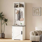 Schuhschrank im Landhausstil für den Eingangsbereich mit kompakter Garderobe mit 5 Kleiderhaken, inklusive Schuhaufbewahrung, ideal für Eingangsbereiche und Flure.