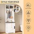 Schuhschrank im Landhausstil für den Eingangsbereich mit kompakter Garderobe mit 5 Kleiderhaken, inklusive Schuhaufbewahrung, ideal für Eingangsbereiche und Flure.