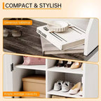 Schuhschrank im Landhausstil für den Eingangsbereich mit kompakter Garderobe mit 5 Kleiderhaken, inklusive Schuhaufbewahrung, ideal für Eingangsbereiche und Flure.