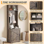 Schuhschrank im Landhausstil für den Eingangsbereich mit kompakter Garderobe mit 5 Kleiderhaken, inklusive Schuhaufbewahrung, ideal für Eingangsbereiche und Flure.