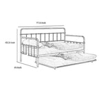 Tagesbett Royal Hampton mit Ausziehliege, klassisches, offenes Gestell aus silbernem Metall
