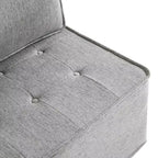 Hellgraues Leinenmodulsofa mit Holzrahmen – Mix-&-Match für kleine Räume