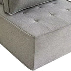 Hellgraues Leinenmodulsofa mit Holzrahmen – Mix-&-Match für kleine Räume