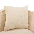 Beiges geschwungenes 2-Sitzer Sofa mit Armlehnen & 2 Kissen – Klein, perfekt für jeden Raum