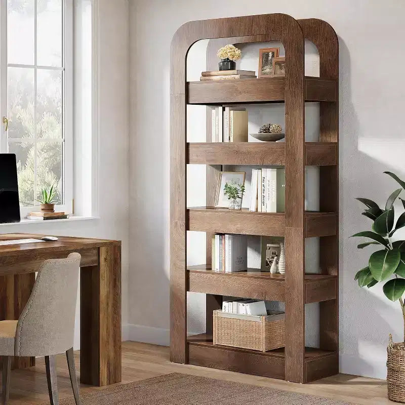 Lantine 70.9 Zoll hohes Bücherregal, 5-stöckiges Bücherregal mit offenen Fächern, Regal im Industriestil für Heimbüro