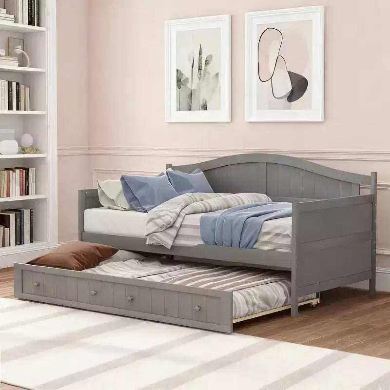 Luxystar Holz-Tagesbett mit ausziehbarem Rollbett für Schlafzimmer und Wohnzimmer