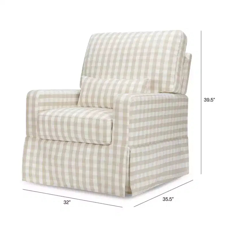 Namesake Crawford Pillowback Bequemer Drehsessel zum Gleiten
