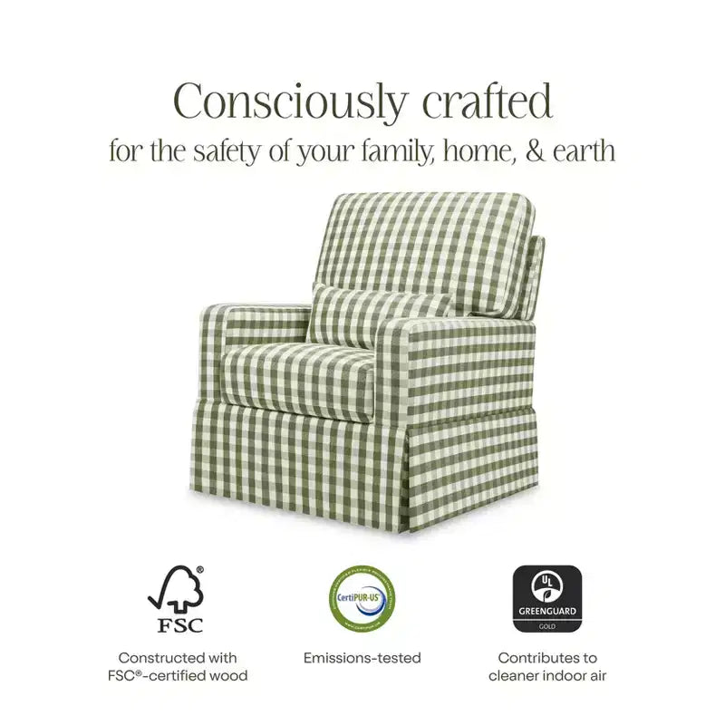Namesake Crawford Pillowback Bequemer Drehsessel zum Gleiten