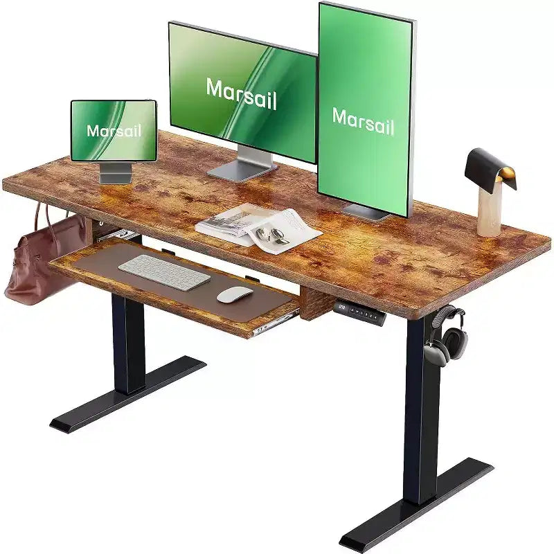 Electric Standing Desk, 48x24 Inch Adjustable Height with 27.5 to 46.7 In Height Range, 4 Memory Presets, Suitable for use in offices and studies