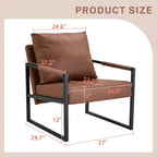 Zeus & Ruta Sessel aus klassischem PU-Leder mit Metallgestell, ergonomisches Design