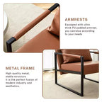 Zeus & Ruta Sessel aus klassischem PU-Leder mit Metallgestell, ergonomisches Design