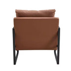 Zeus & Ruta Sessel aus klassischem PU-Leder mit Metallgestell, ergonomisches Design
