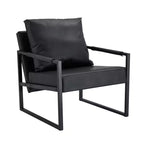 Zeus & Ruta Sessel aus klassischem PU-Leder mit Metallgestell, ergonomisches Design
