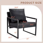 Zeus & Ruta Sessel aus klassischem PU-Leder mit Metallgestell, ergonomisches Design