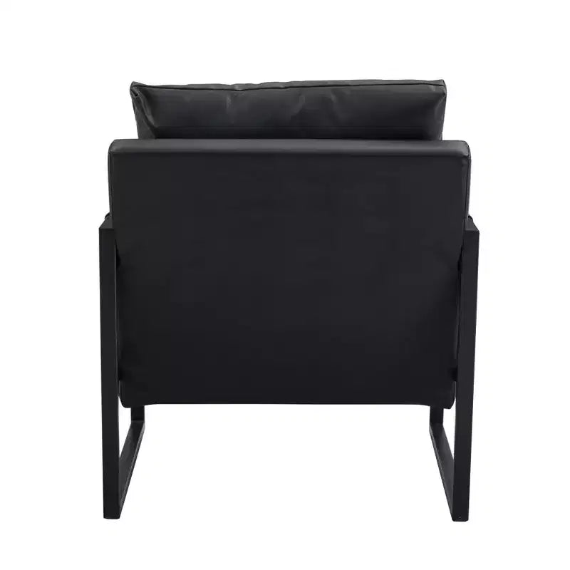 Zeus & Ruta Sessel aus klassischem PU-Leder mit Metallgestell, ergonomisches Design