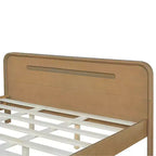 Bettrahmen in King/Queen-Größe, Plattformbettrahmen aus massivem Kiefernholz, kein Boxspringbett erforderlich, rustikales Gelb - ModernLuxe