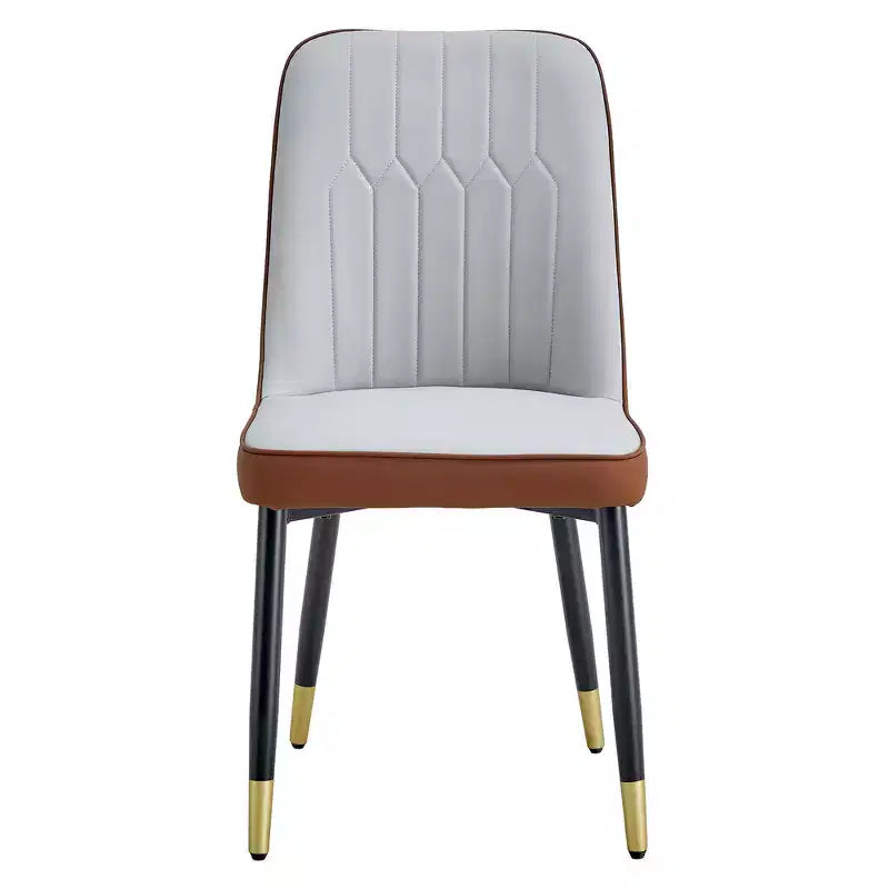 Zeus & Ruta 2er-Set Esszimmerstühle mit PU-Kissen & Metallbeinen, Ideal für Küche, Esszimmer & Wohnzimmer