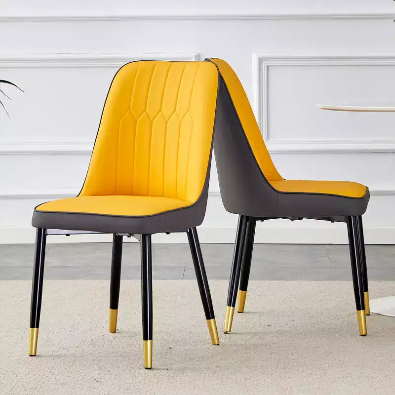 Zeus & Ruta 2er-Set Esszimmerstühle mit PU-Kissen & Metallbeinen, Ideal für Küche, Esszimmer & Wohnzimmer