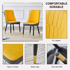 Zeus & Ruta 2er-Set Esszimmerstühle mit PU-Kissen & Metallbeinen, Ideal für Küche, Esszimmer & Wohnzimmer