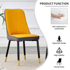 Zeus & Ruta 2er-Set Esszimmerstühle mit PU-Kissen & Metallbeinen, Ideal für Küche, Esszimmer & Wohnzimmer
