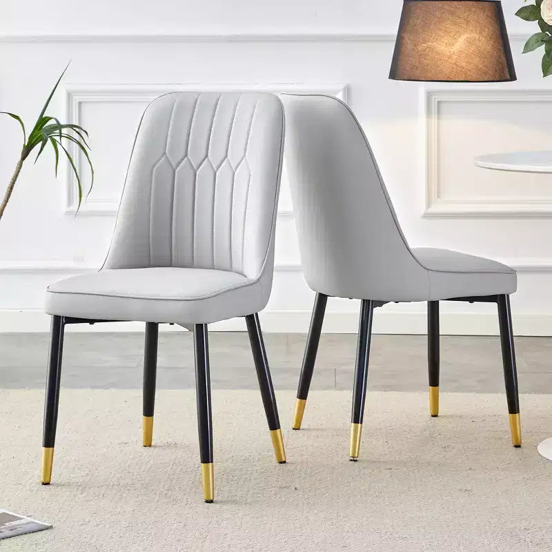 Zeus & Ruta 2er-Set Esszimmerstühle mit PU-Kissen & Metallbeinen, Ideal für Küche, Esszimmer & Wohnzimmer