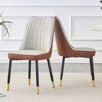 Zeus & Ruta 2er-Set Esszimmerstühle mit PU-Kissen & Metallbeinen, Ideal für Küche, Esszimmer & Wohnzimmer