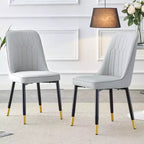 Zeus & Ruta 2-Piece Dining Chairs with PU Cushion & Metal Legs, Ideal for Kitchen, Dining & Living Room