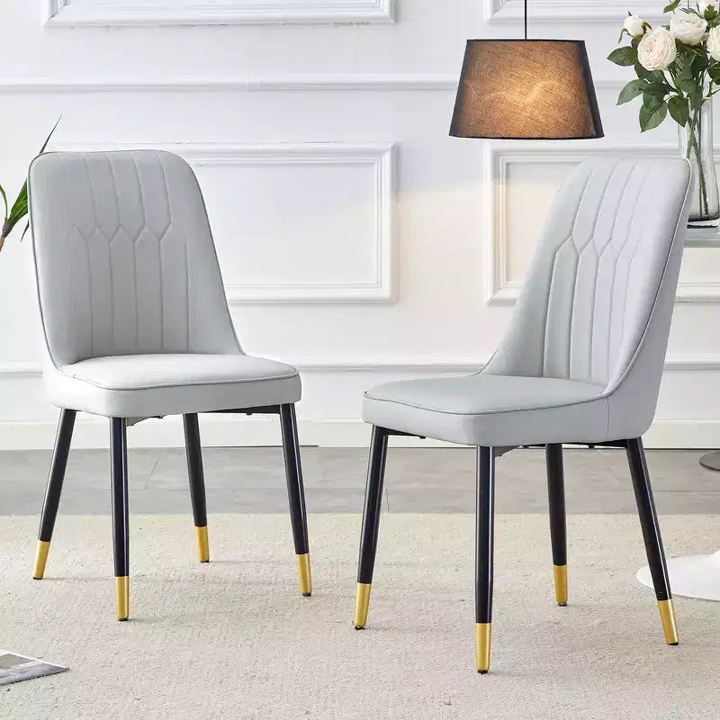 Zeus & Ruta 2-Piece Dining Chairs with PU Cushion & Metal Legs, Ideal for Kitchen, Dining & Living Room