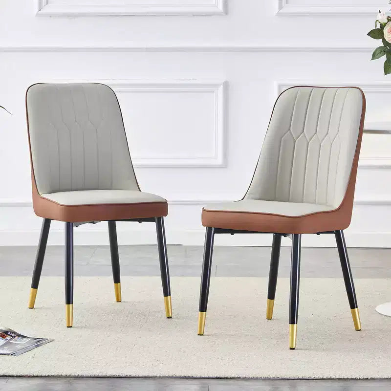 Zeus & Ruta 2er-Set Esszimmerstühle mit PU-Kissen & Metallbeinen, Ideal für Küche, Esszimmer & Wohnzimmer
