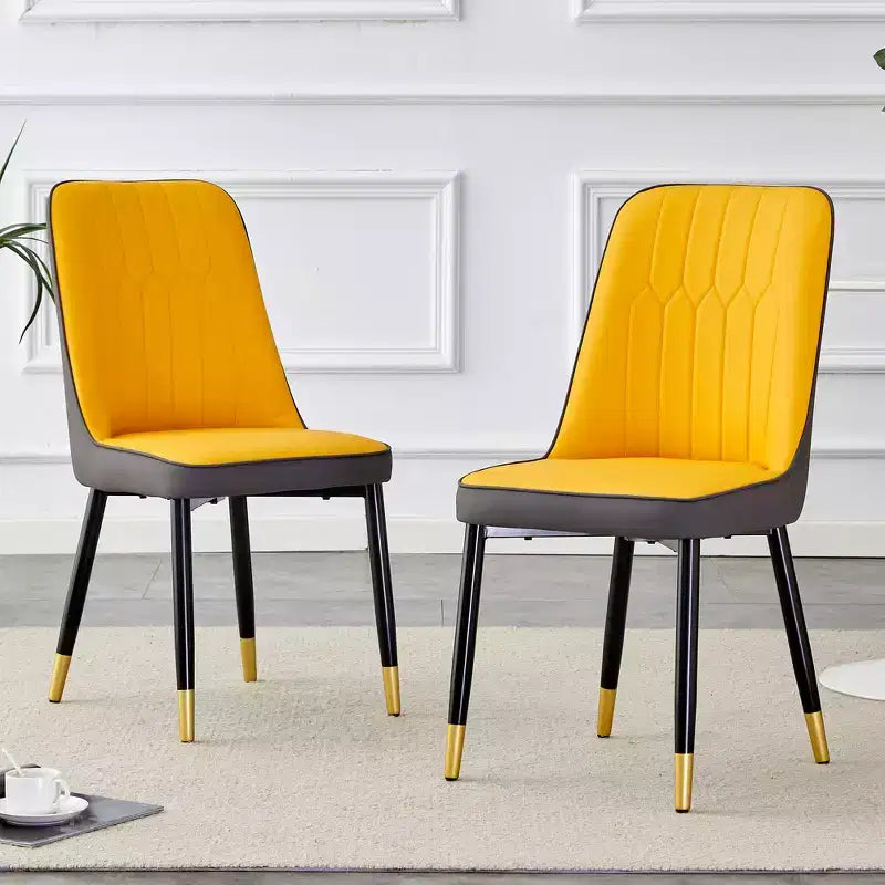 Zeus & Ruta 2er-Set Esszimmerstühle mit PU-Kissen & Metallbeinen, Ideal für Küche, Esszimmer & Wohnzimmer